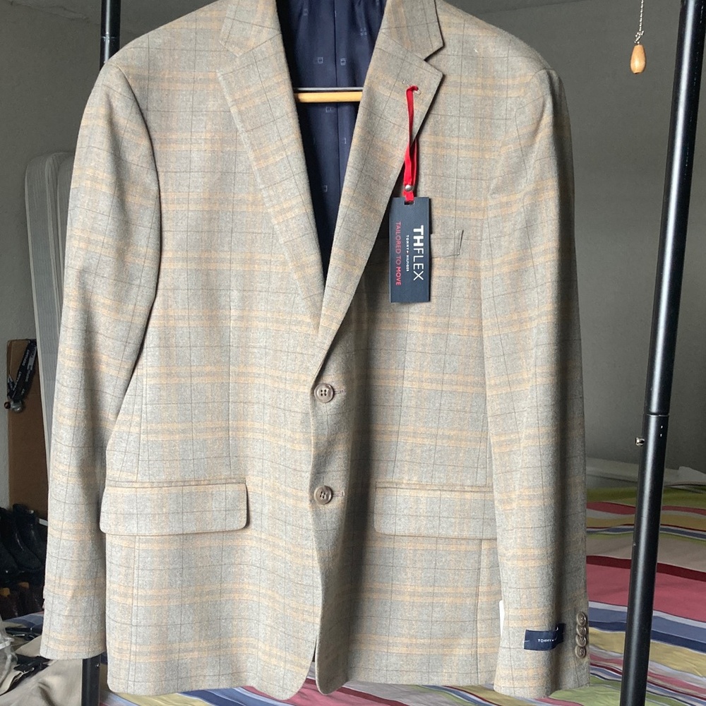 THE FLEXX Men's Beige Plaid Blazer